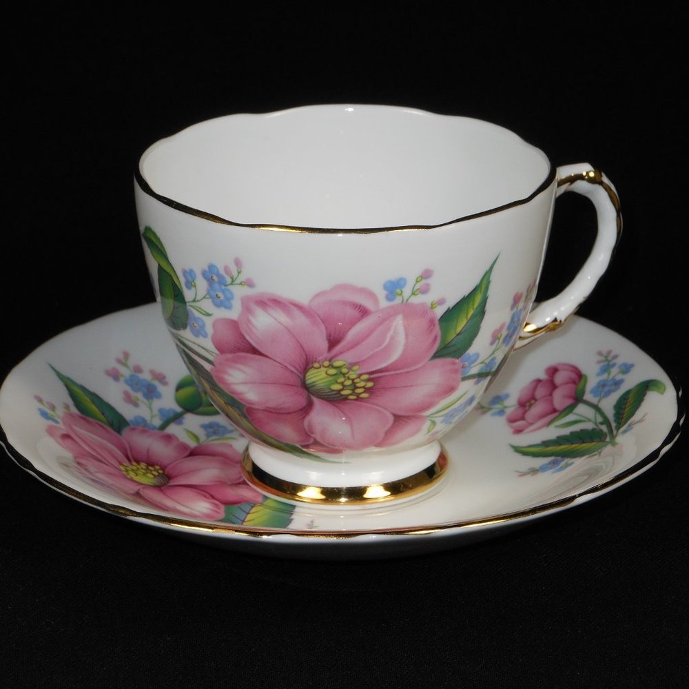 vintage fine bone china tea cup & saucer set. DELPHINE